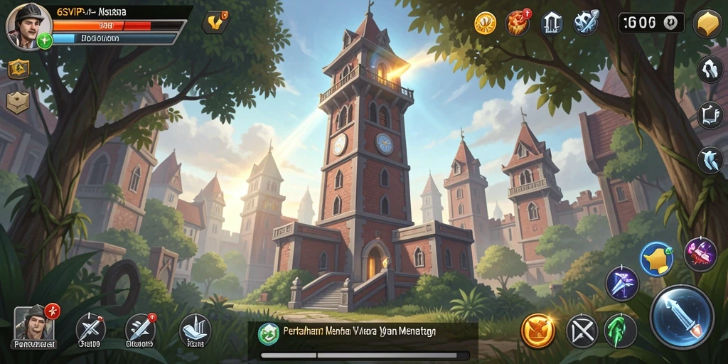 Screenshot menampilkan gameplay menara bertahan yang menegangkan.
