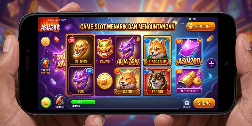 Tampilan gameplay menarik dari ASIA200 yang penuh dengan simbol slot.