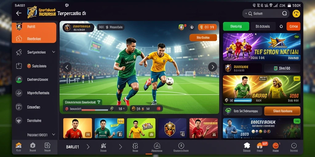 Tampilan screenshot BARU01 menampilkan fitur taruhan olahraga yang menarik.