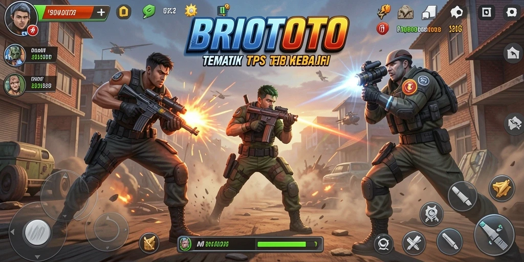 Tampilan gameplay seru dari BRIOTOTO dalam aksi TPS.