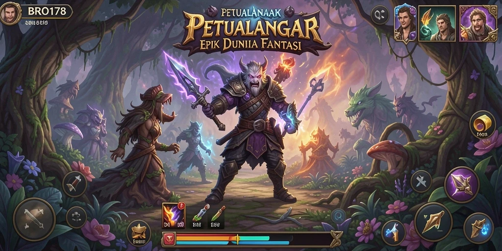 Tampilan dinamis dari pertarungan seru dan karakter menawan dalam BRO178.