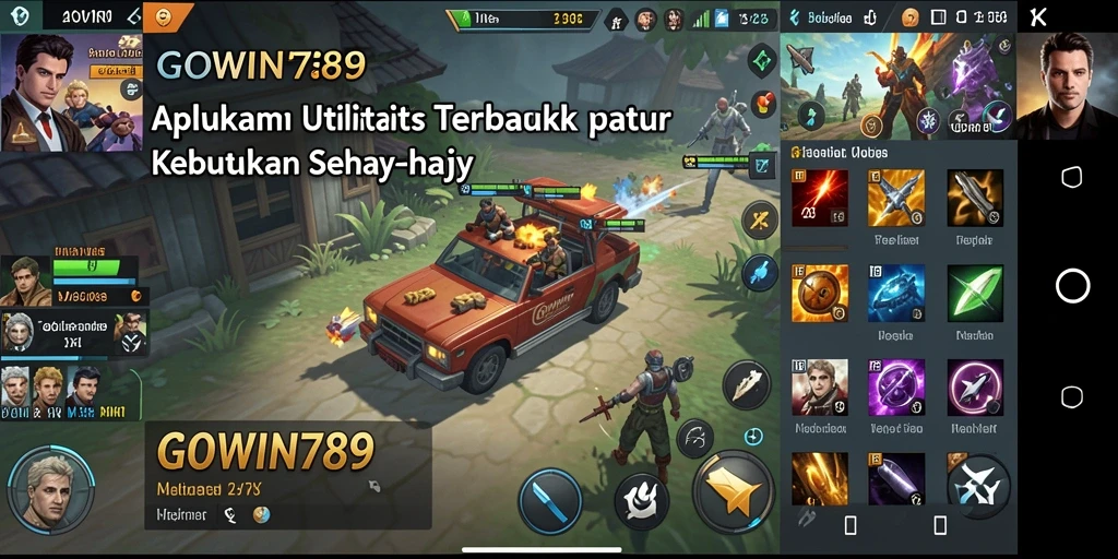 Tampilan utama GOWIN789 dengan fitur utilitas yang mudah diakses.