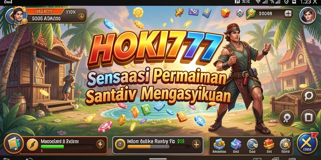 Screenshot yang menampilkan gameplay penuh warna dari HOKI777.