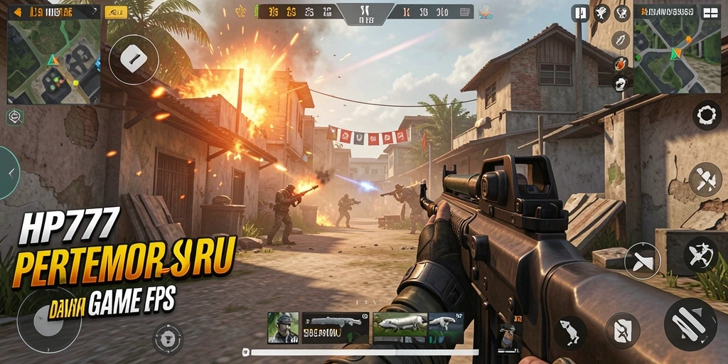 Tangkapan layar gameplay HP777 menampilkan aksi pertempuran yang intens.