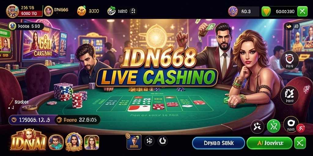 Tampilan menarik dari gameplay Live Casino IDN668 yang seru dan interaktif.