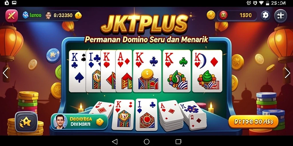 Tampilan gameplay seru dari JKTPLUS dengan domino.