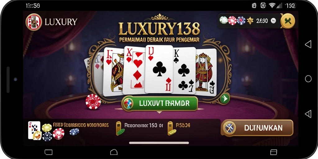 Tampilan gameplay seru dari LUXURY138 dengan aksi Domino.