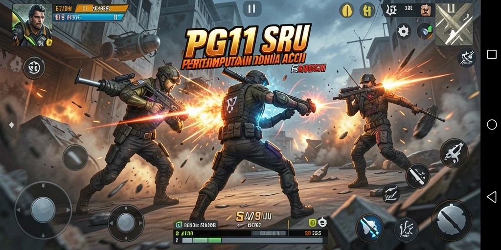 Tampilan gameplay PG11 yang epik dan mendebarkan di setiap momen aksi.