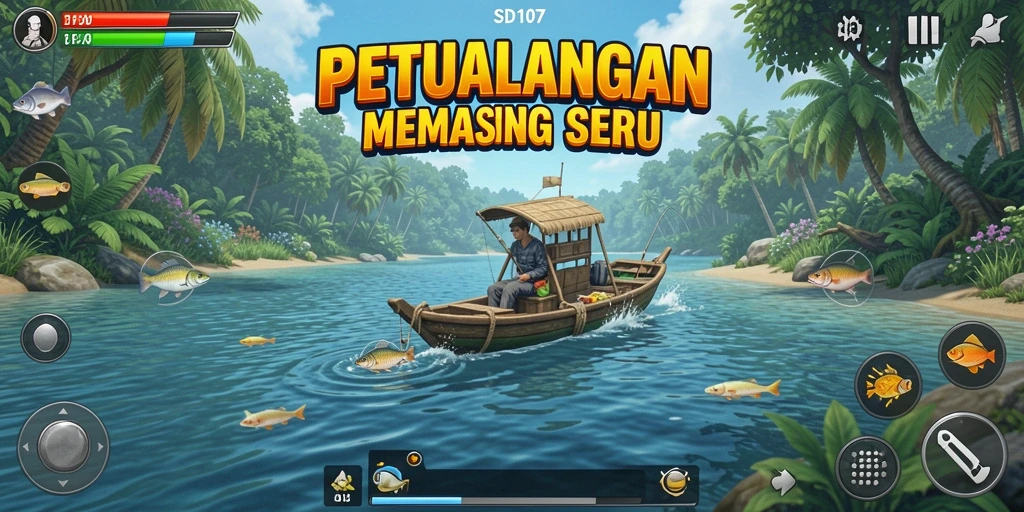 Tampilan gameplay memancing yang menarik dan seru di SD107.