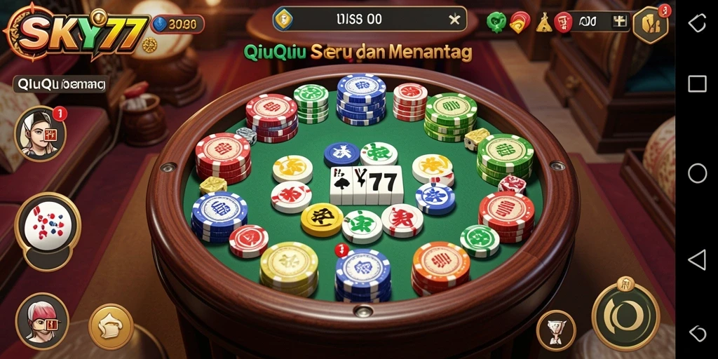 Tampilan gameplay QiuQiu yang seru dan menantang di SKY77.