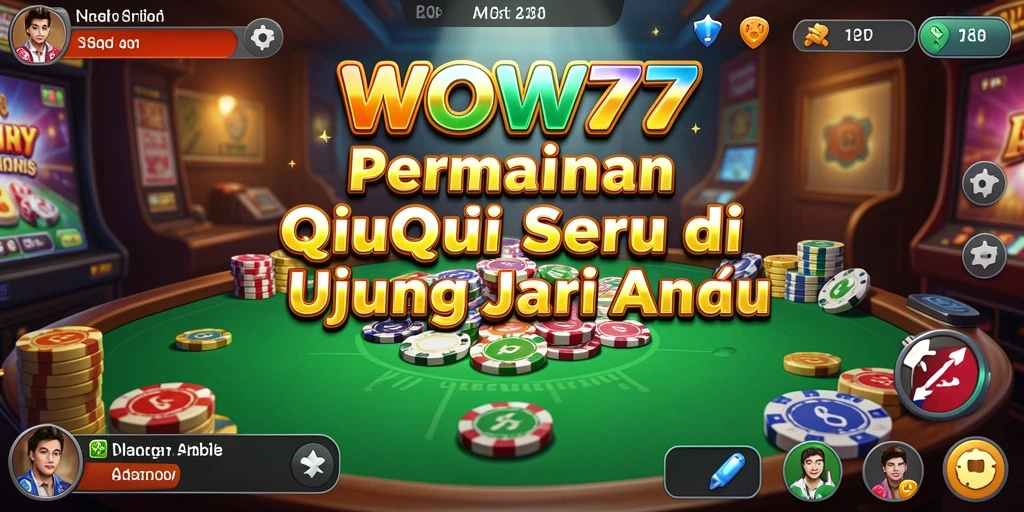Screenshot utama WOW77 menampilkan gameplay QiuQiu yang seru.